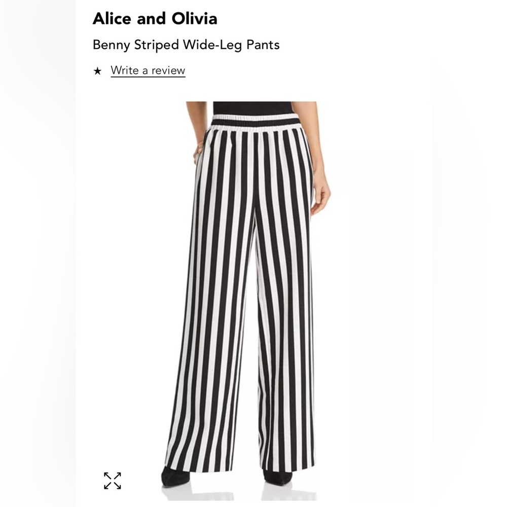 Alice and Olivia Benny Striped Wide- Leg Pants. Size S. Excellent condition
